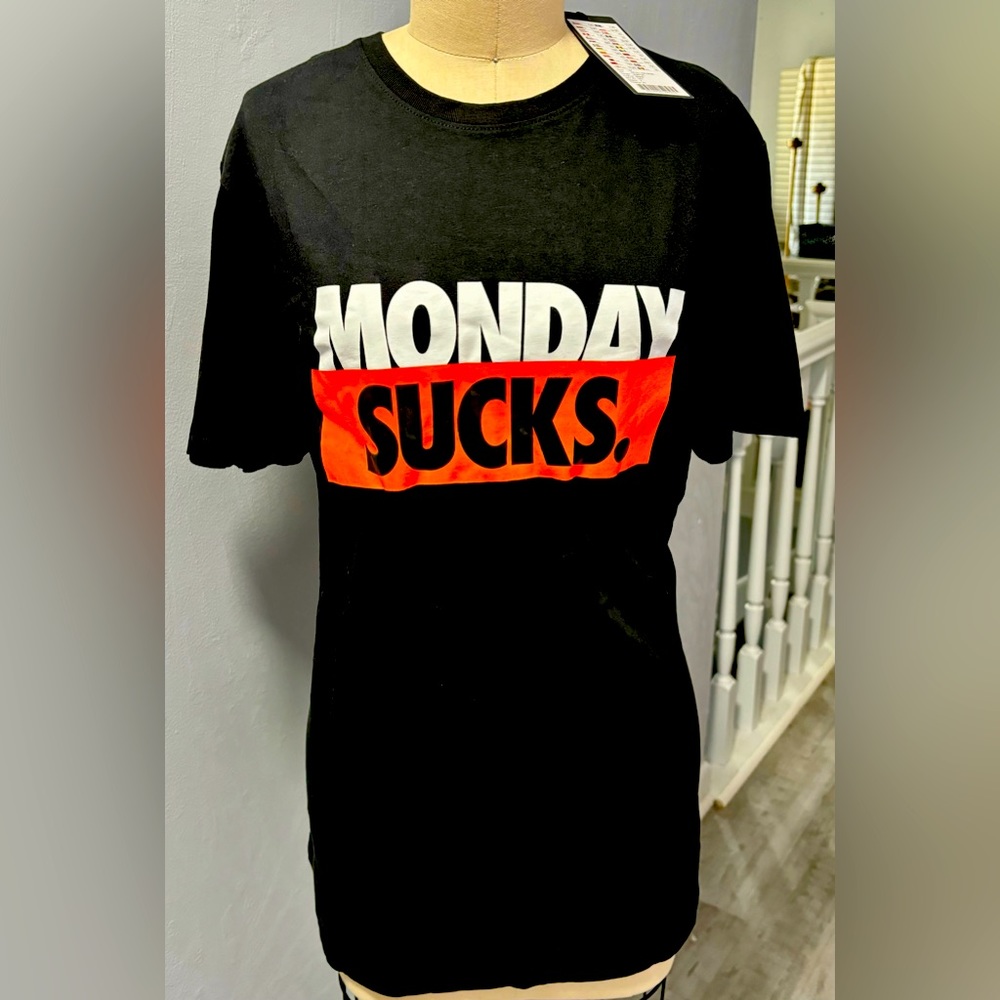Monday Sucks Black tee size M
